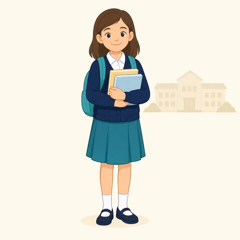 schoolgirl（女子生徒・名詞）の覚え方イラスト — school + girl のそのままの複合語なので、まず schoolboy と対で覚えると定着しやすいです