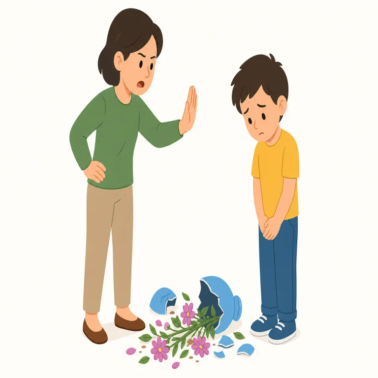 scold a for b（BのことでAを叱る・イディオム）の覚え方イラスト — まず型で覚えると定着しやすい表現です
