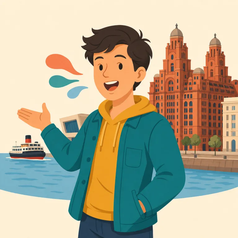 scouse（リバプール訛り・リバプール出身者・名詞）の覚え方イラスト — まず「地名に強く結びついた呼び名」として覚えると残りやすい