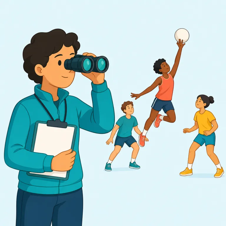 scouting（スカウト活動・名詞）の覚え方イラスト — scout といえばまず「見つける・探る・観察する」を思い出すとよいです