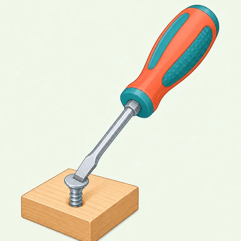 screwdriver（ドライバー・名詞）の覚え方イラスト — screw と driver に分けると覚えやすい
