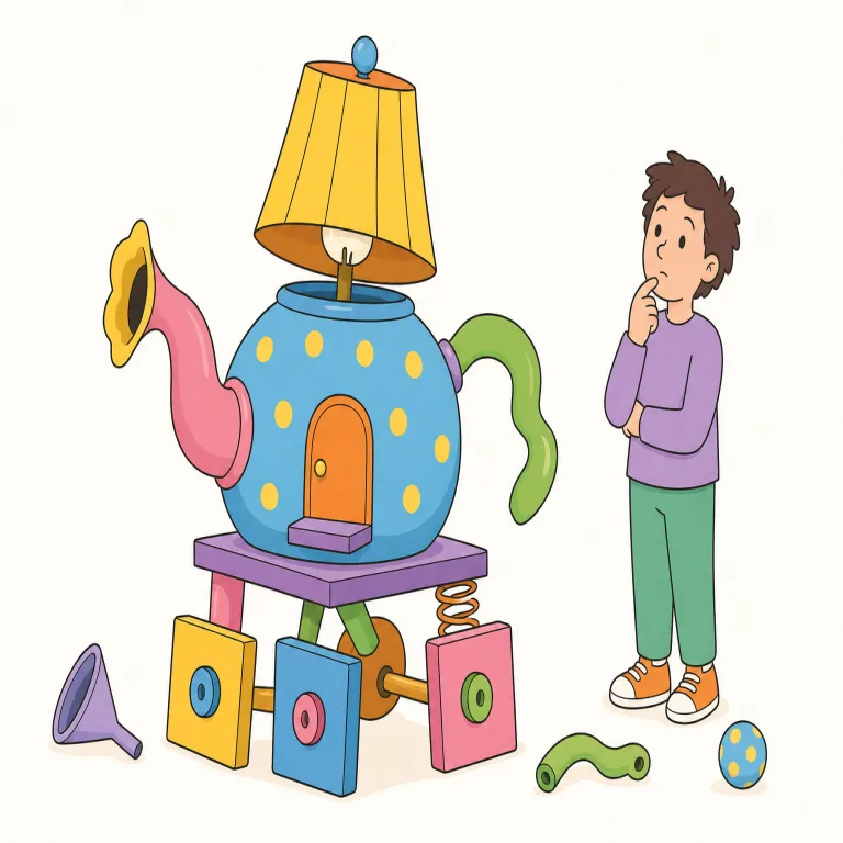 screwy（おかしな・形容詞）の覚え方イラスト — この screwy は「ばかげた」という判断よりも、物事が妙にずれている・正常に働いていない・どこか不審だという感触を表す用法として覚えます