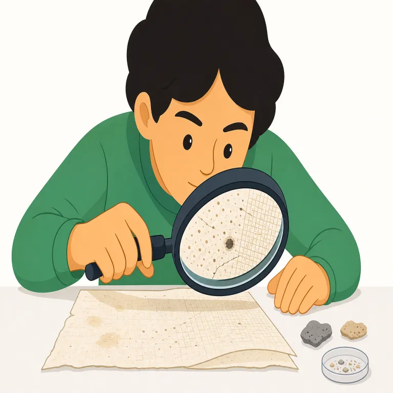 scrutinising（精査する・動詞）の覚え方イラスト — まず語尾の -ing を外して scrutinise と見る