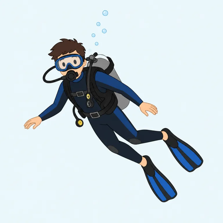 scuba diving（スキューバダイビング・noun）の覚え方イラスト