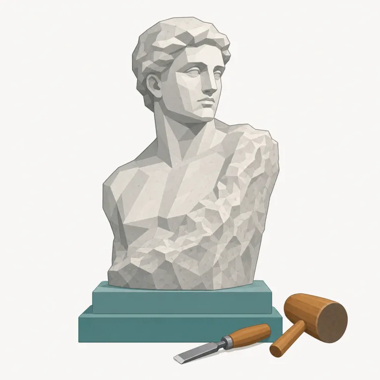 sculpture（彫刻・名詞）の覚え方イラスト — sculpture はまず sculpt を見抜くと覚えやすいです