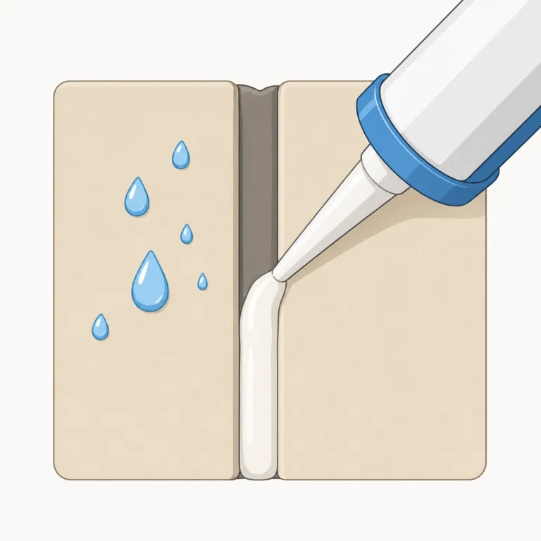 sealant（密封材・名詞）の覚え方イラスト — seal を動詞で「封をする・ふさぐ」と知っていれば、そのまま『封して漏れを防ぐための材料』と考えると覚えやすい語です
