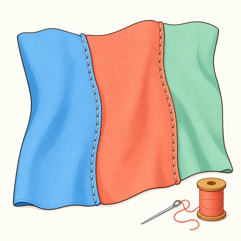 seamed（縫い合わせた・形容詞）の覚え方イラスト — まず seam＝「縫い目」を軸に覚える