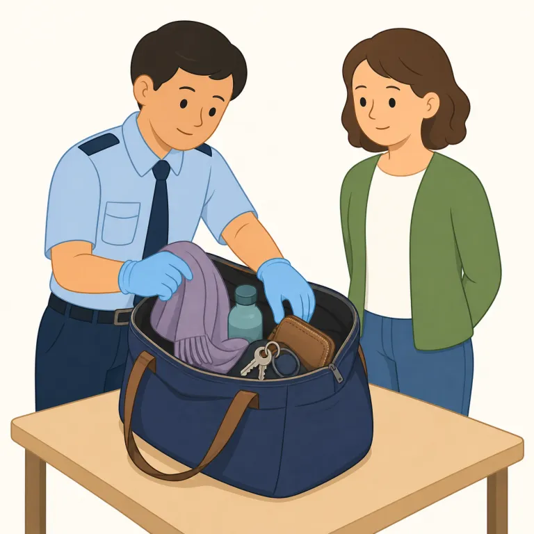 search（所持品検査・noun）の覚え方イラスト