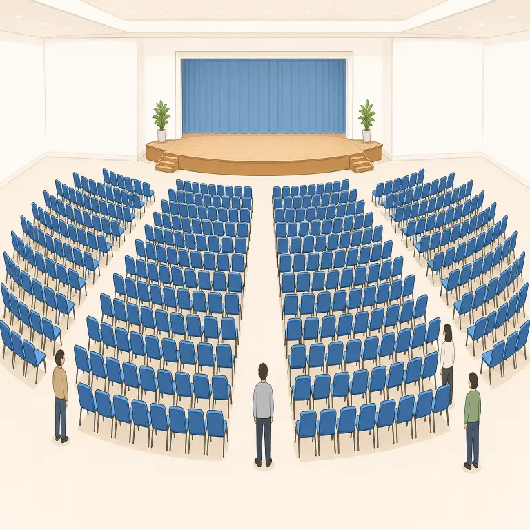 seating（座席配置・noun）の覚え方イラスト