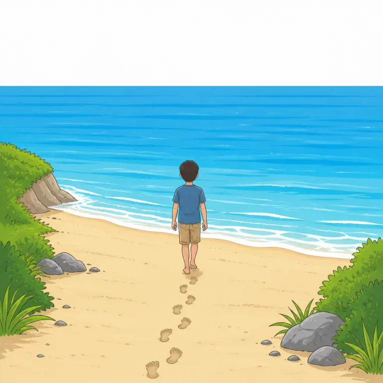 seaward（海の方へ・副詞）の覚え方イラスト — sea + -ward（〜の方へ）の組み合わせだと捉えると覚えやすいです