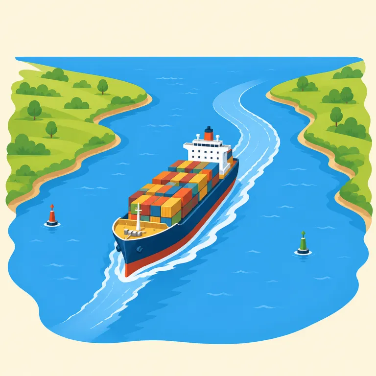 seaway（海路・名詞）の覚え方イラスト — sea と way を見て、まず highway の海版だと置くと覚えやすいです