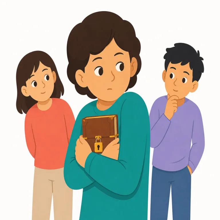 secretive（秘密主義の・形容詞）の覚え方イラスト — まず secret が見えれば半分取れます