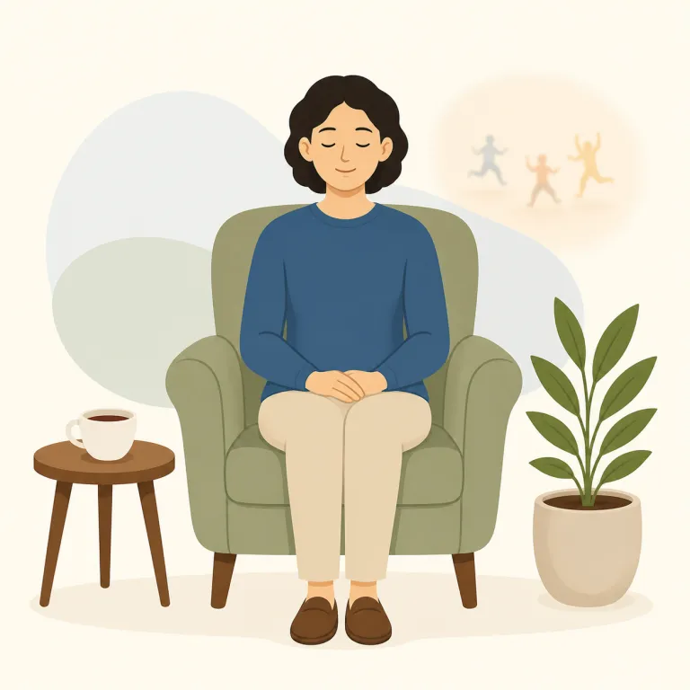 sedate（落ち着いた・形容詞）の覚え方イラスト — sedate は sedative（鎮静剤）や sedation（鎮静）を知っていると覚えやすい