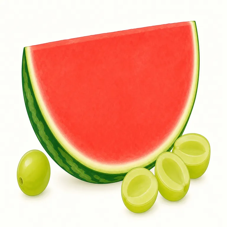 seedless（種なし・形容詞）の覚え方イラスト — seed を知っていれば「種」、-less は careless, harmless, sugarless などと同じ「〜がない」