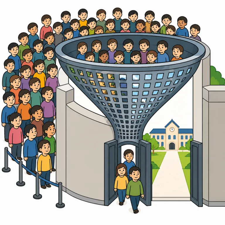 selective（選抜制の・adjective）の覚え方イラスト