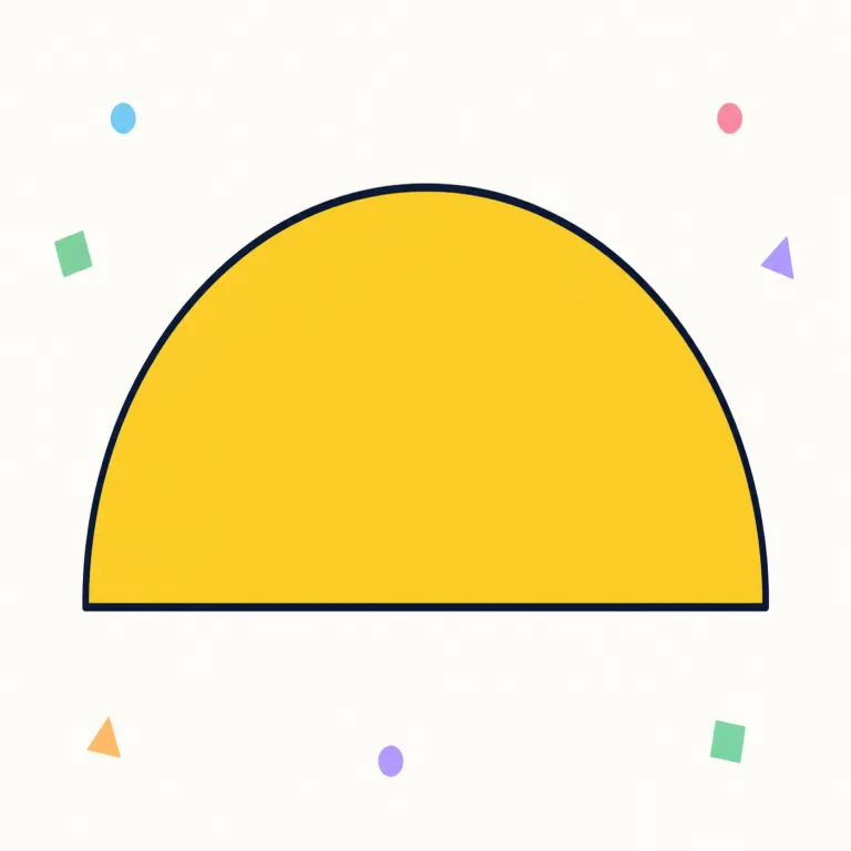 semicircle（半円・名詞）の覚え方イラスト — semi- は「半分」を表す形で、semifinal（準決勝）や semiannual（半年ごとの）にも出ます