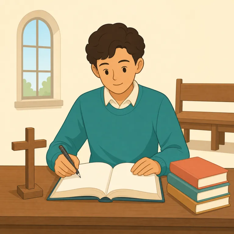 seminarian（神学生・名詞）の覚え方イラスト — seminarian は seminary（神学校）に通う人