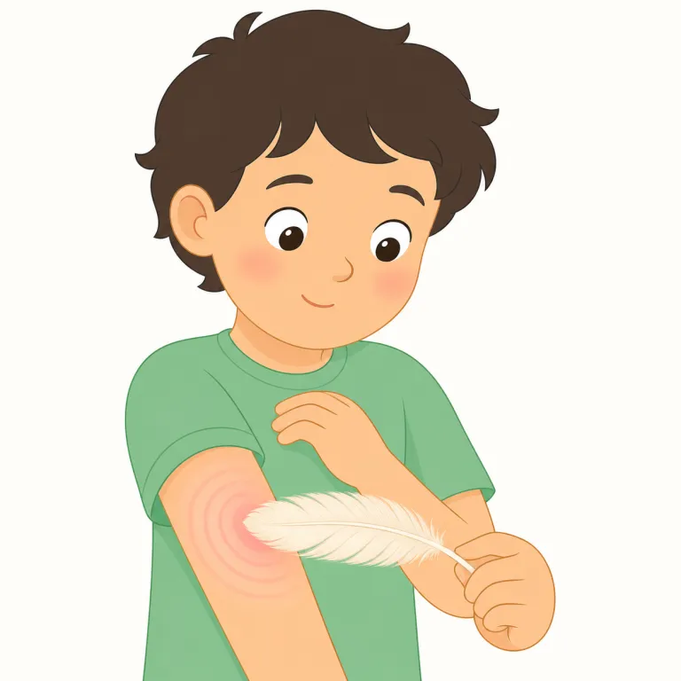 sensitive（敏感な・形容詞）の覚え方イラスト — このエントリの sensitive は、心が「傷つきやすい」という基本義とは別に、刺激や変化をすぐ感じ取って反応する「敏感な」を表す