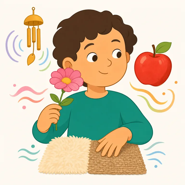 sensorial（感覚的な・形容詞）の覚え方イラスト — 覚える軸は sense「感覚」です