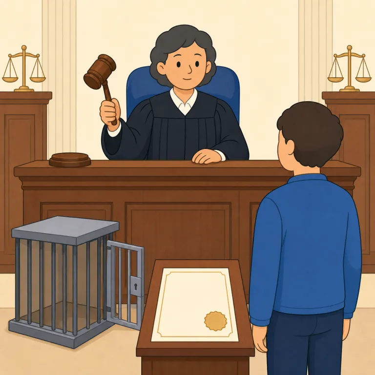 sentence（刑を宣告する・verb）の覚え方イラスト