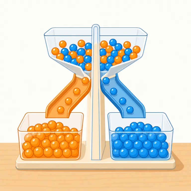 separator（分離器・名詞）の覚え方イラスト — この「分離器」の separator は、単なる仕切りではなく、混ざった物質を実際に分ける装置を指す用法です
