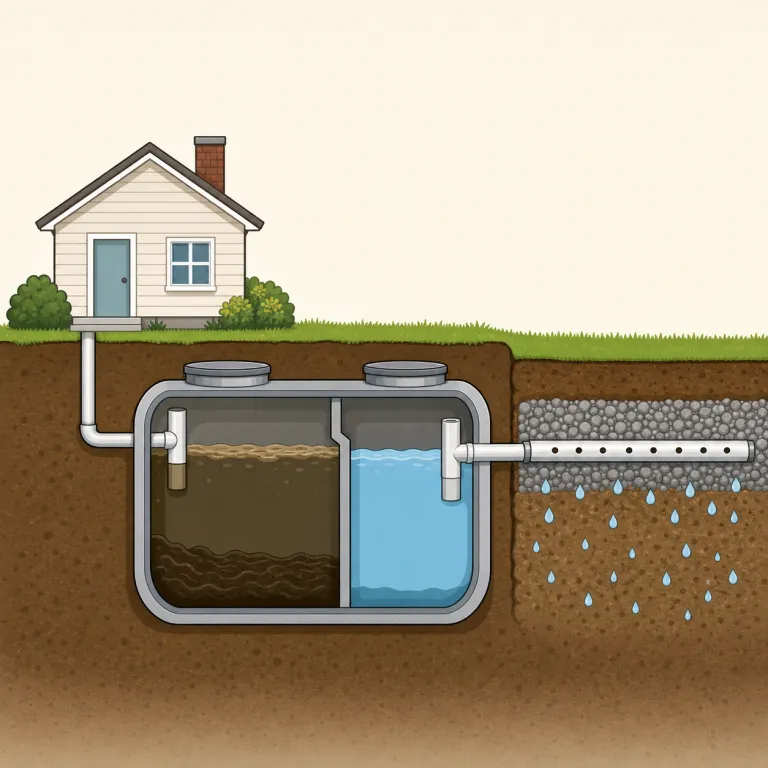 septic（汚水処理用の・adjective）の覚え方イラスト