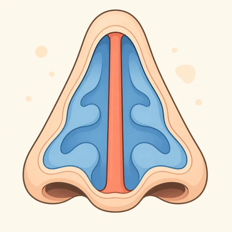 septum（隔壁・名詞）の覚え方イラスト — 医学でよく出る「二つの空間を仕切る板・壁」の定番語としてまとめて覚えると残りやすいです