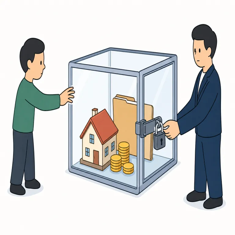 sequestration（差し押さえ・noun）の覚え方イラスト