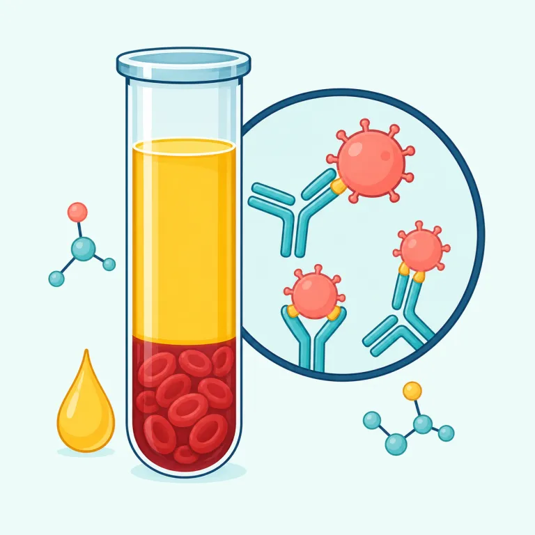 serology（血清学・名詞）の覚え方イラスト — serology は serum（血清）+ -logy（学問）という“見慣れた英語パターン”で覚える