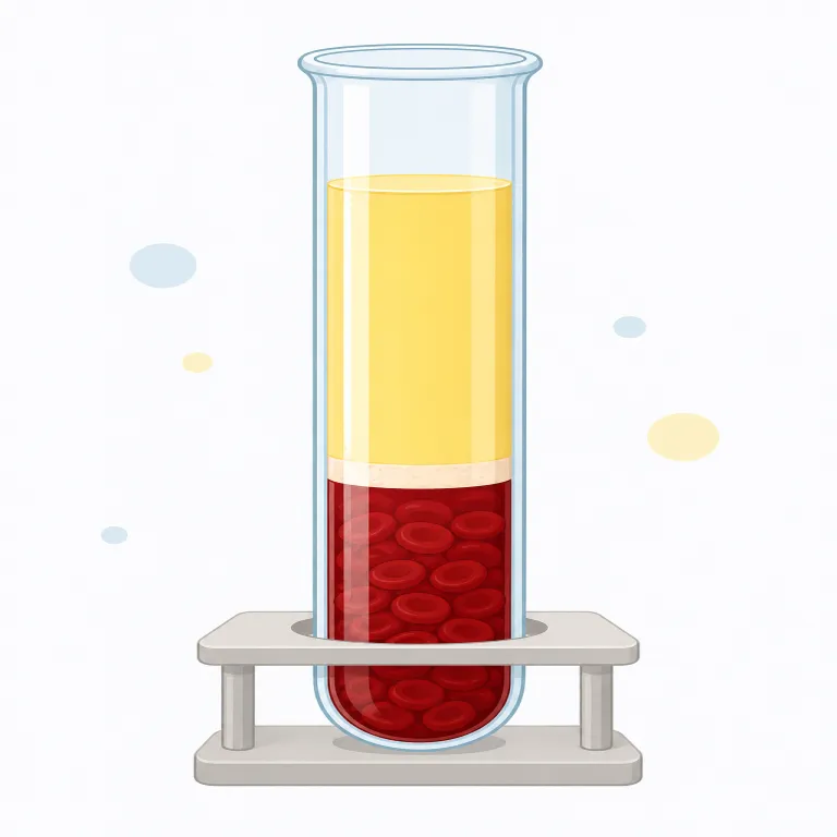 serum（血清・名詞）の覚え方イラスト — serum は、血液を固まらせたあとに残る「検査に使う澄んだ液体部分」とイメージすると覚えやすいです