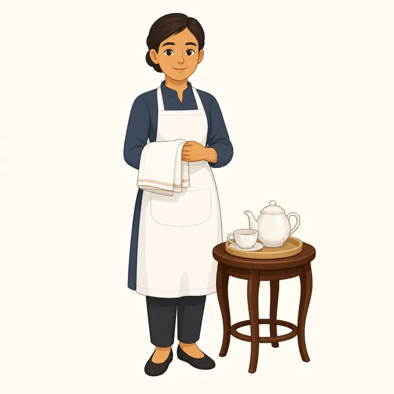 servant（使用人・名詞）の覚え方イラスト — serve「仕える・役立つ」、service「奉仕・サービス」を知っていれば、その人版が servant と捉えると覚えやすいです