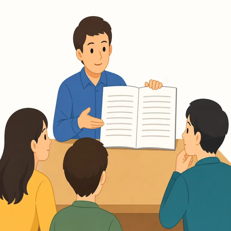 set forth（述べる・句動詞）の覚え方イラスト — この set forth は「出発する」という基本義とは別に、考え・条件・規則などを人前や文書の上にきちんと差し出す意味です