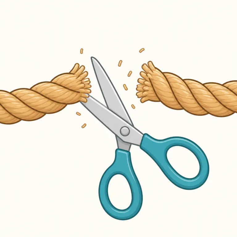sever（切断する、関係を断つ・動詞）の覚え方イラスト — sever は separate / separation の仲間だと押さえると覚えやすいです