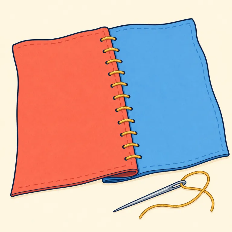 sewn（縫った・名詞）の覚え方イラスト — sewn は sew（縫う）の過去分詞で、発音は「ソウン」に近い