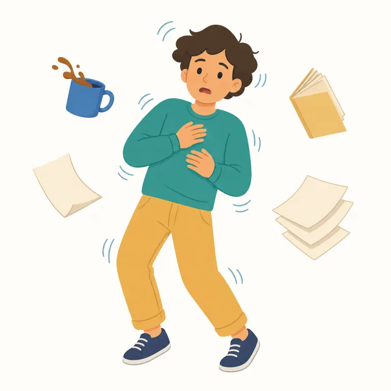 shake up（一新する・句動詞）の覚え方イラスト — この意味の shake up は、組織や仕組みを「揺さぶって」今までの形を崩し、新しい形にする比喩表現