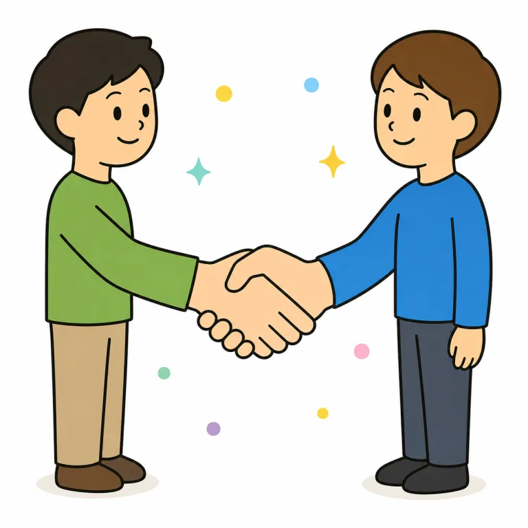 shake（握手・noun）の覚え方イラスト