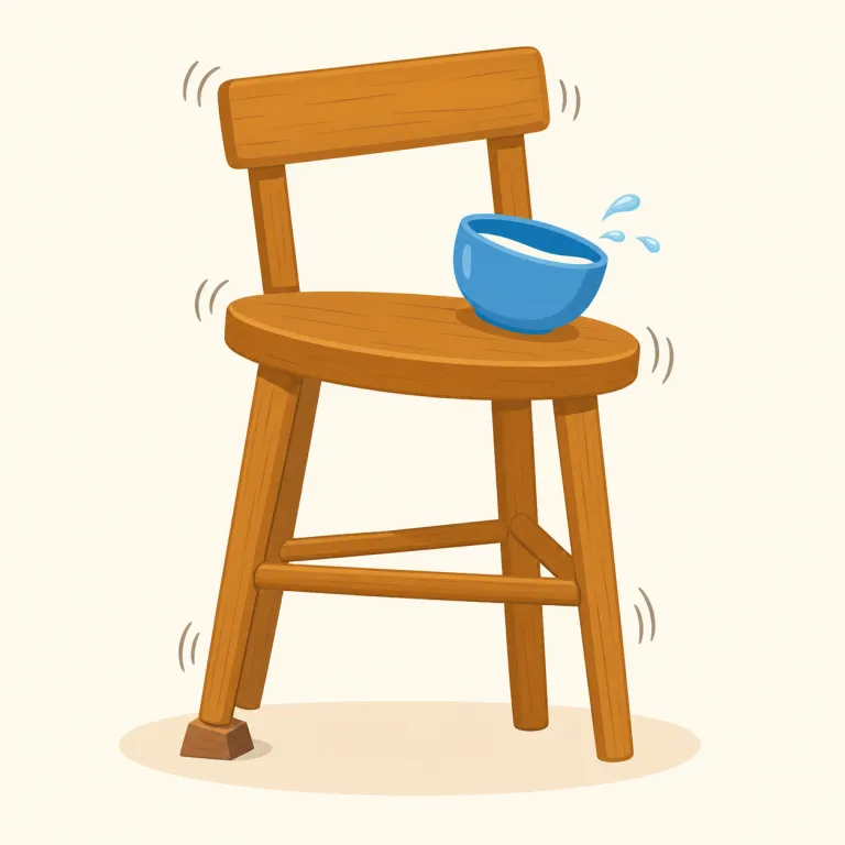 shaky（震える・形容詞）の覚え方イラスト — shake（揺れる・揺らす）が分かれば、shaky は「揺れている感じのある」→「ぐらぐらした・不安定な」と取りやすい