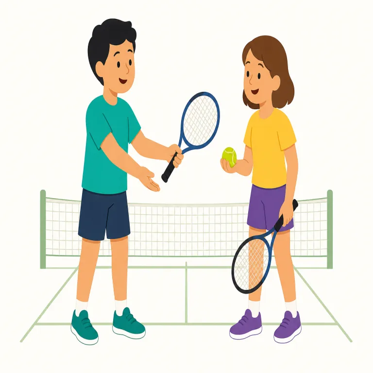 shall we play tennis（テニスをしませんか・イディオム）の覚え方イラスト — この表現は丸ごと1つの「やわらかいお誘い」の型として覚えるのが近道です