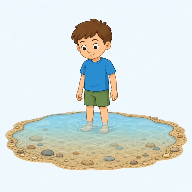 shallow（浅い・形容詞）の覚え方イラスト — shallow は opposite の deep「深い」とセットで覚えるとよい語です