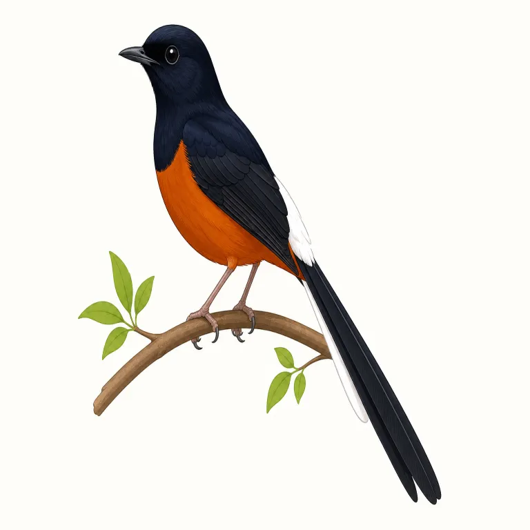 shama（アカハラシキチョウ・名詞）の覚え方イラスト — shama は shame に似ていますが、末尾に e がなく「恥」とは無関係です