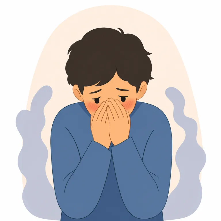 shame（恥・名詞）の覚え方イラスト — このエントリの shame は「残念なこと」という会話表現ではなく、道徳的に悪いことをした時や人前で名誉を失った時に感じる重い「恥」です