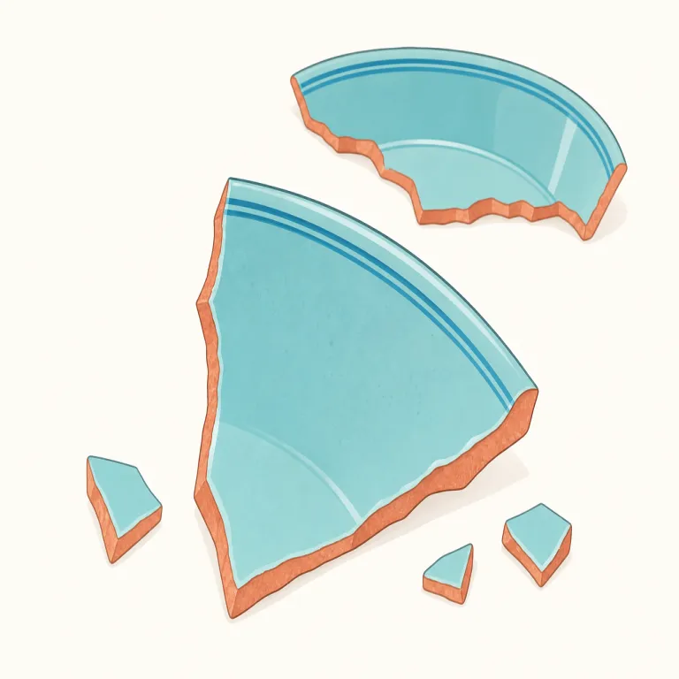 shard（破片・名詞）の覚え方イラスト — 「shatter（粉々に割る）」を知っていれば、その結果として残る鋭い一片が shard、と結びつけると覚えやすいです