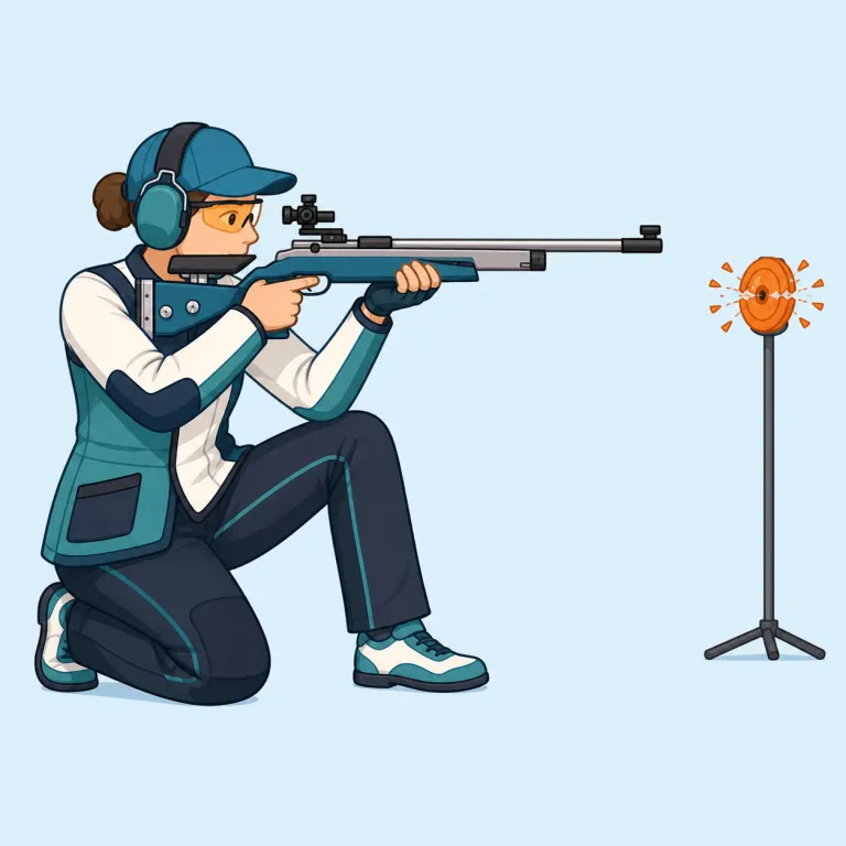 sharpshooter（射撃の名手・名詞）の覚え方イラスト — sharpshooter は sharp「鋭い、正確な」と shooter「撃つ人」が合わさった名詞です