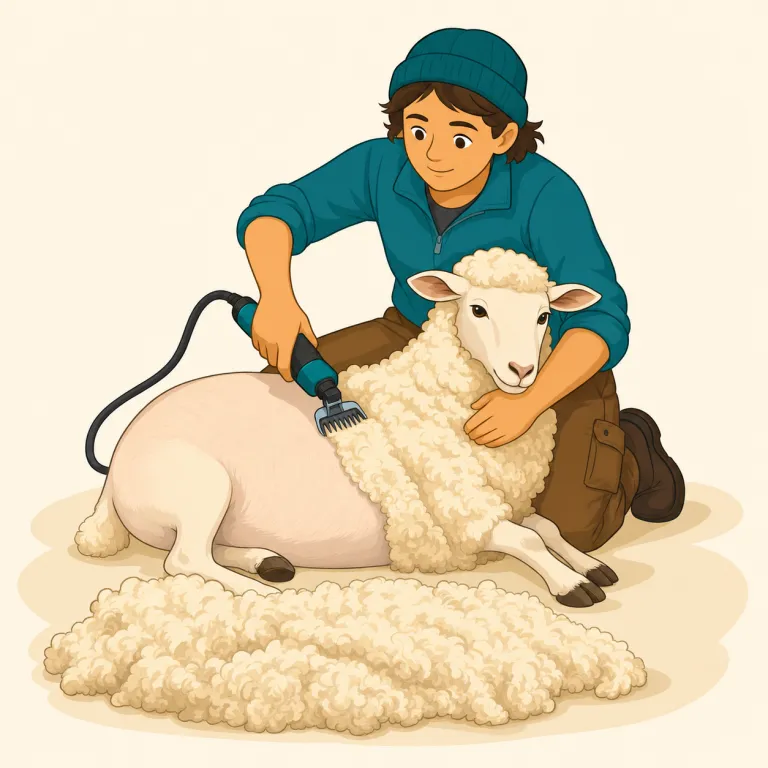 shearer（羊毛刈り職人・名詞）の覚え方イラスト — まず shear「刈る」を核に置き、そこへ「〜する人」の -er が付いた形だと押さえると覚えやすいです