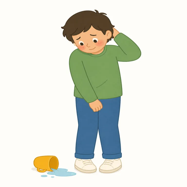 sheepishly（きまり悪そうに・副詞）の覚え方イラスト — sheep「羊」から、強く反抗するよりも目を伏せておとなしくしている姿を思い浮かべます