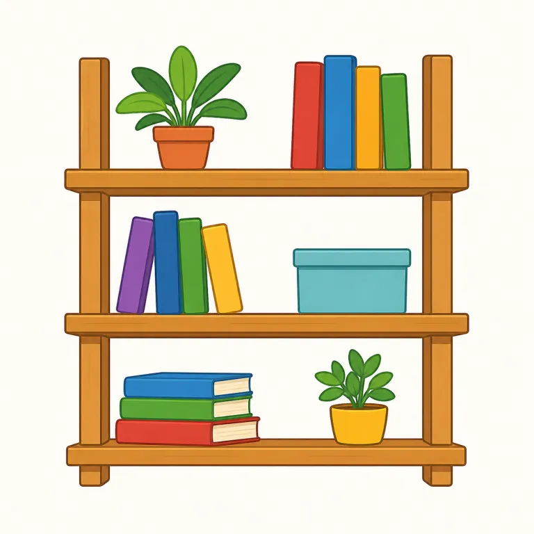 shelf（棚・名詞）の覚え方イラスト — まず bookshelf を思い出すと覚えやすいです