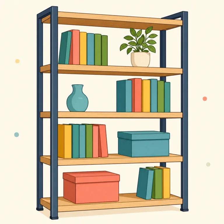 shelving（棚・名詞）の覚え方イラスト — shelving はまず基本語 shelf を起点にすると覚えやすい語です