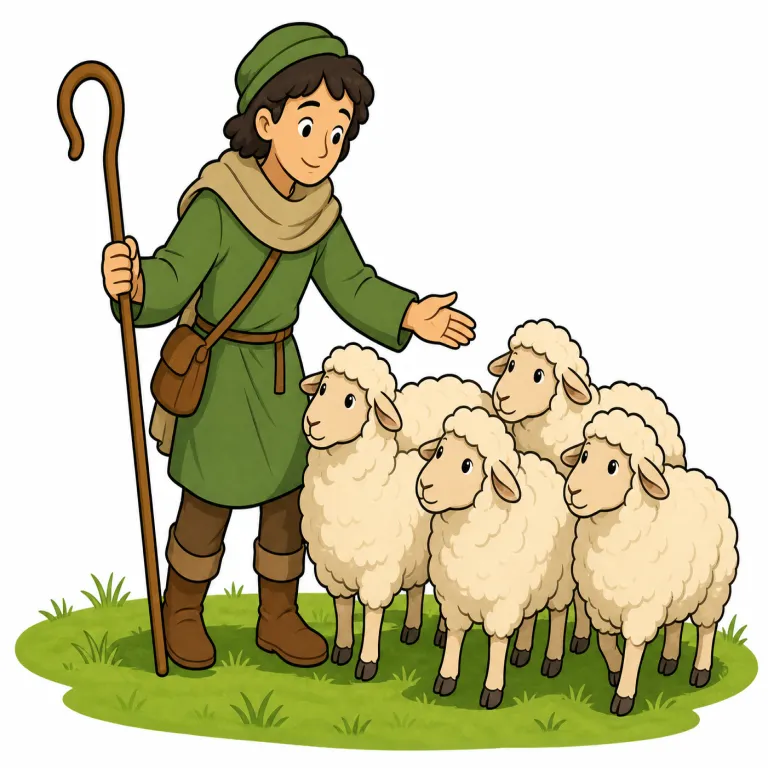 shepherd（羊の番をする・verb）の覚え方イラスト