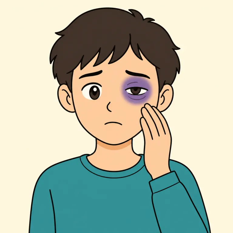 shiner（青あざ・noun）の覚え方イラスト