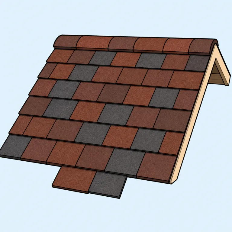 shingle（屋根板・名詞）の覚え方イラスト — まず `roof shingles` というかたまりで覚えると定着しやすい語です